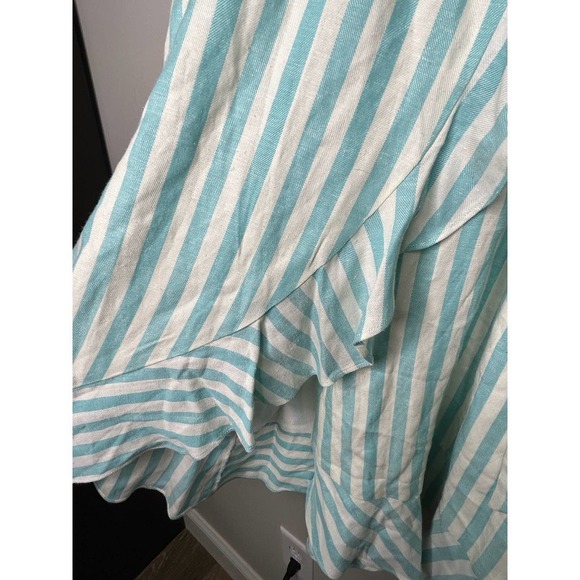 Draper James RSVP Striped Rayon Linen Wrap Dress M - Picture 4 of 8